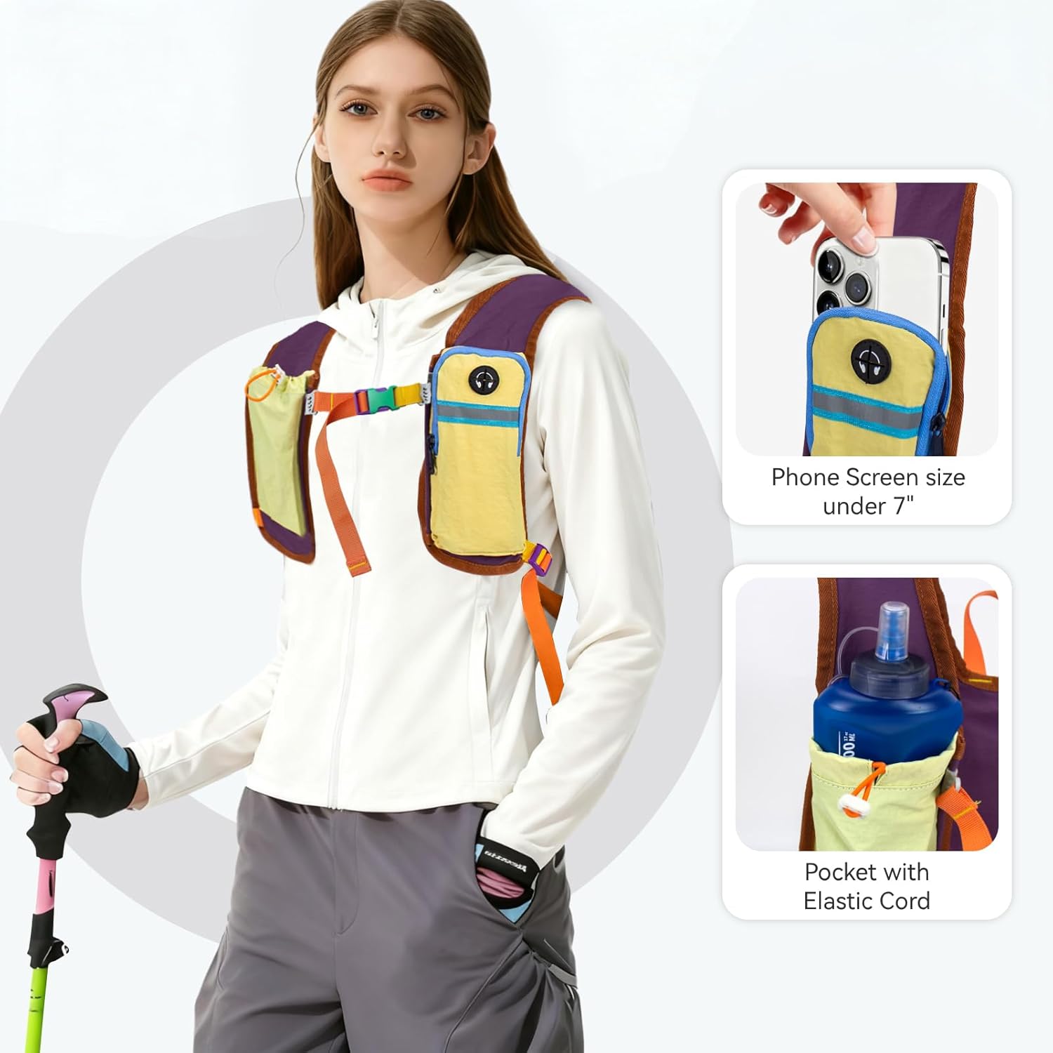 15L Small Hiking Backpack Travel Daypack Colorful Lightweight Packable Foldable Casual Backpack for Women Men - Image 2