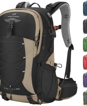 Maelstrom 40L Hiking Backpack, Lightweight Camping Daypack with Rain Cover | Water-Resistant Rip-Stop Nylon, Wet/Dry Separation, Multi-Pockets, Survival Whistle. Ideal For Men, Women, Travel, Trekking